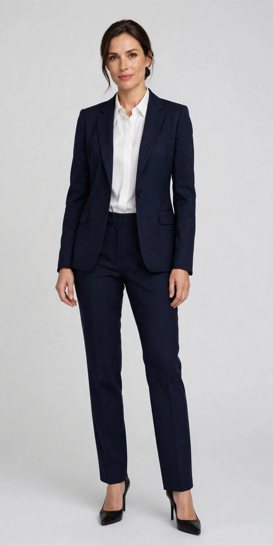 Style inspiration: a professional outfit on a model in a studio
