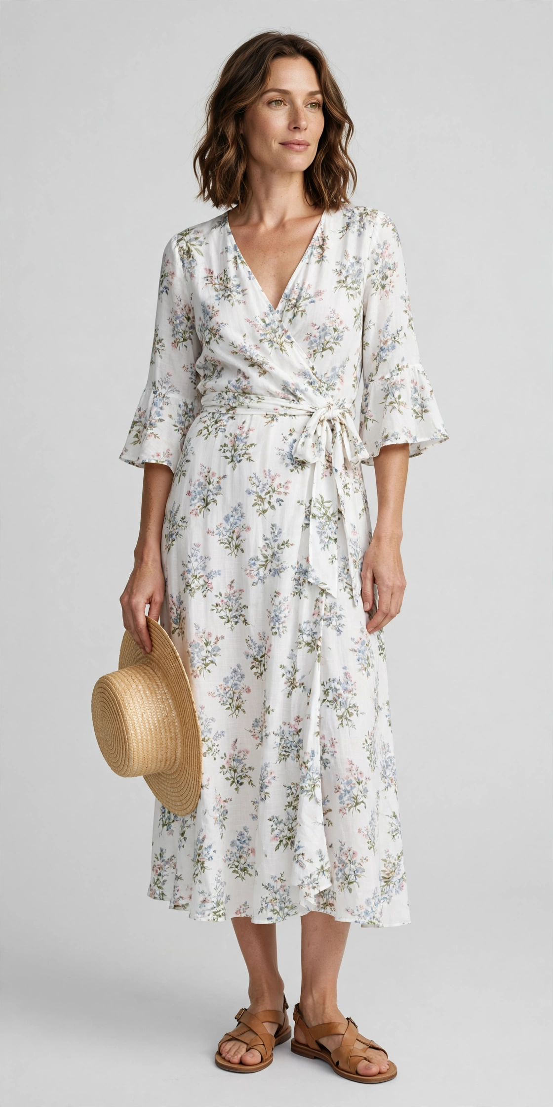 Style inspiration: a vacation outfit on a model in a studio